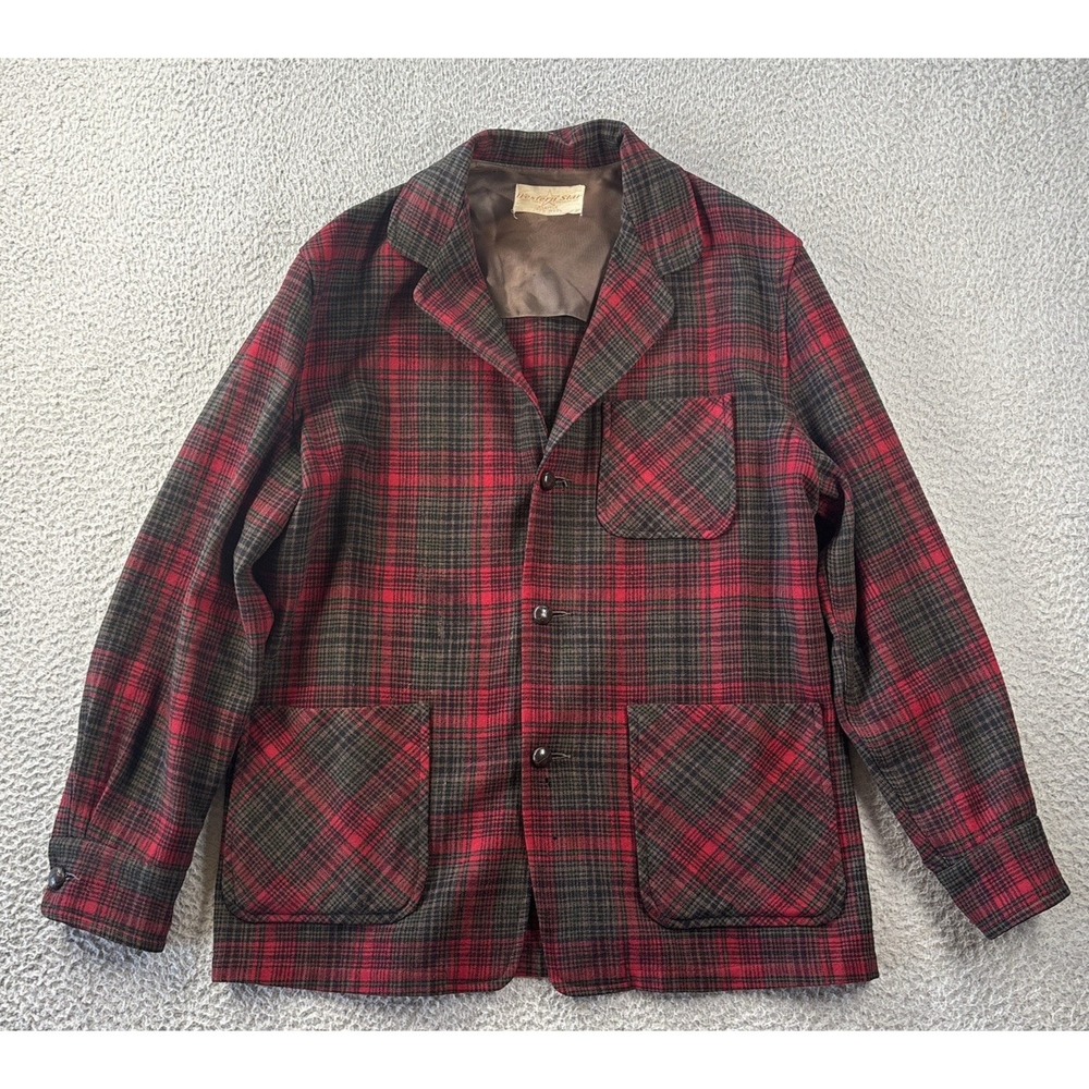 True Vintage Western Star Seattle Cruiser Jacket Mens Large Plaid 40s 50s READ